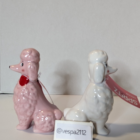 Target Spritz Valentine Poodle Set Pink & White Ceramic Dog Figure - Picture 5 of 9